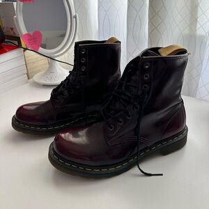 Dr. Martens Vegan 1460 Lace Up Boots Cherry Red | Size: 10